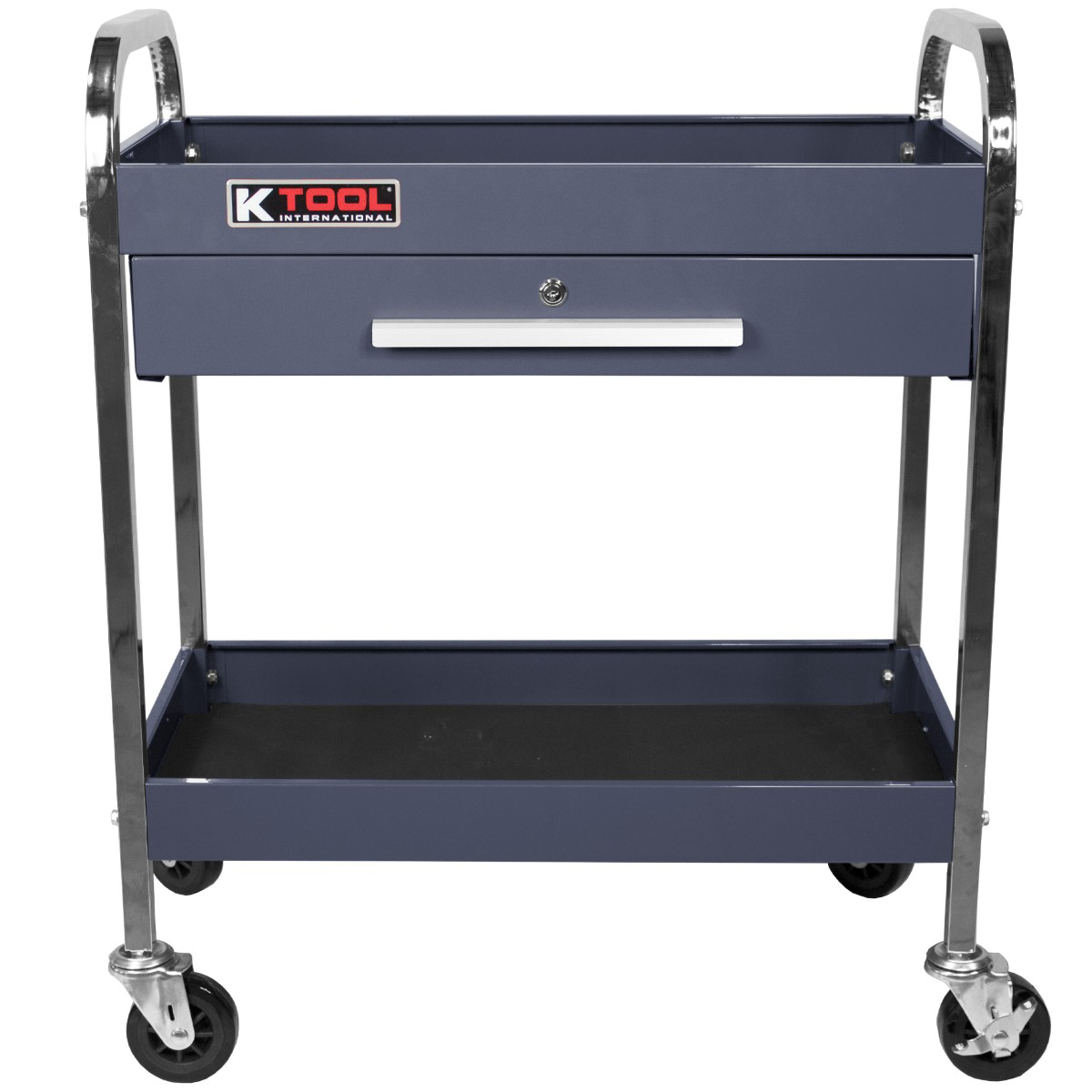 K-Tool Service Tool Cart Steel 1-Drawer 2-Shelves (Gray Blue)