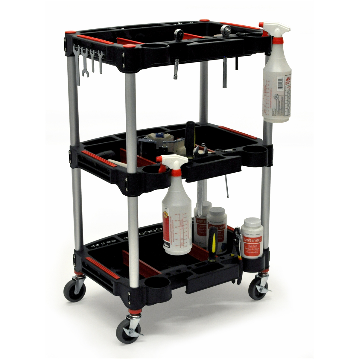 Luxor Mechanics Three-Shelf Cart