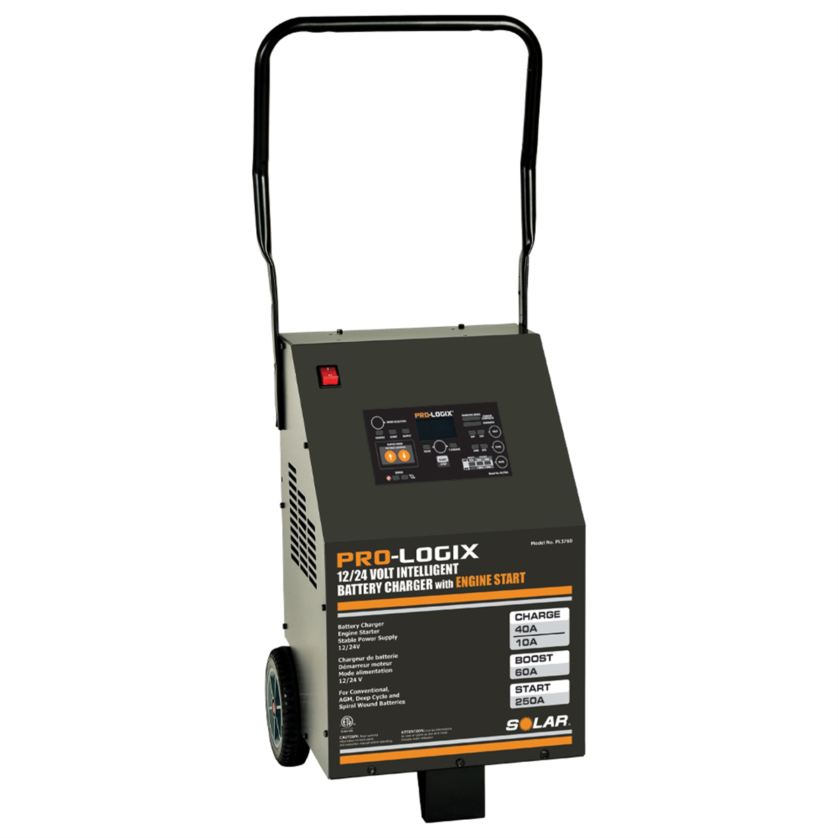 Clore Automotive Solar PL3760 60A 12/24V Wheel Charger with Start