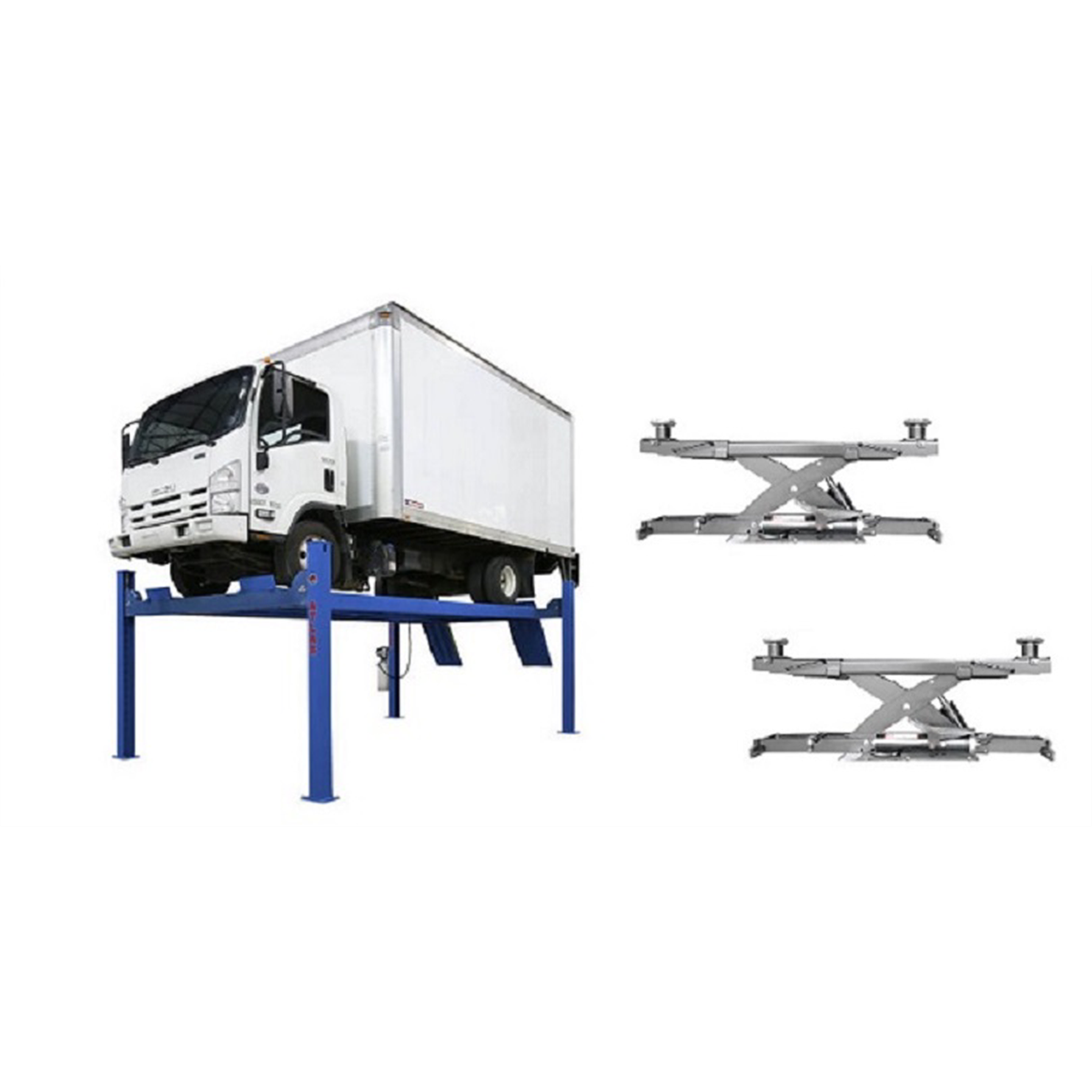 Atlas PVL14 4-Post Lift + RJ7 Rolling Jacks ALI Certified Combo