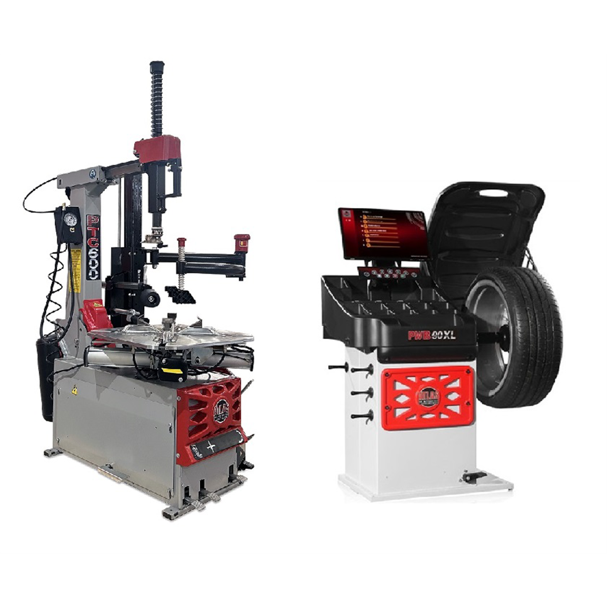 Atlas PTC600 Tire Changer + PWB90XL Wheel Balancer Combo