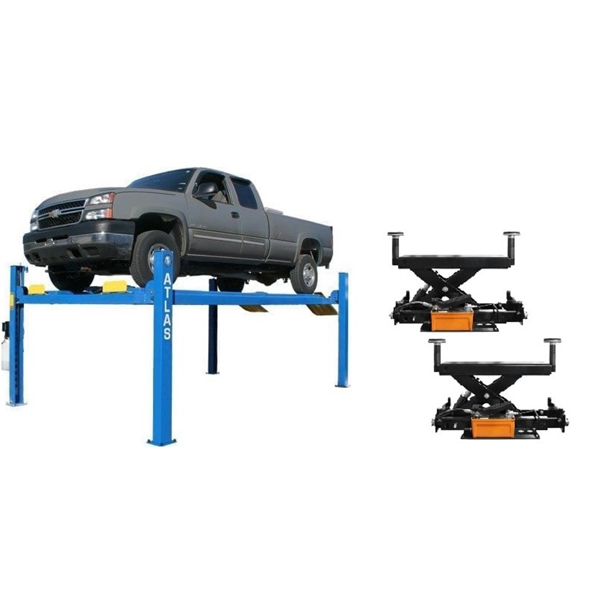 Atlas 412 12,000 lb. 4-Post Lift + RJ6 Rolling Jacks Combo