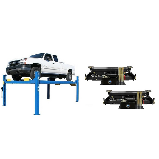 Atlas 414 14,000 Pound 4-Post Lift and RJ8 Rolling Jacks Combo