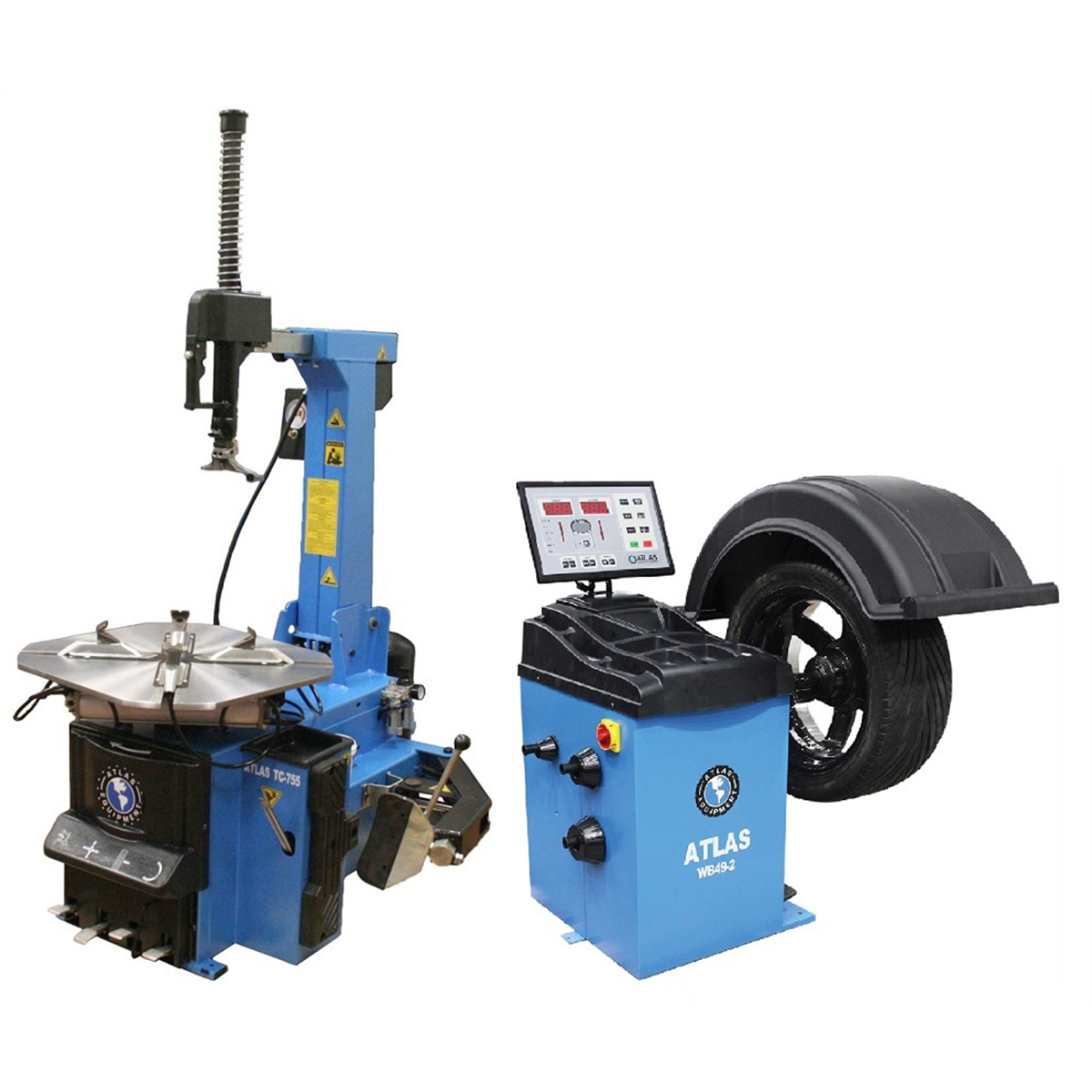 Atlas TC755 Tire Changer + WB49-2 Wheel Balancer Combo