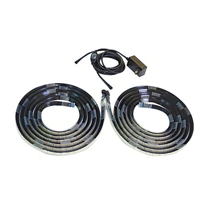 Atlas 4-Post Lift Light Kit with two coiled magnetic LED strips and power supply