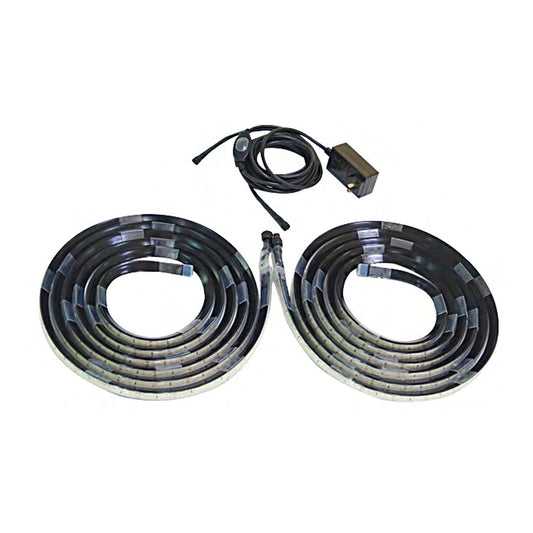 Atlas 4-Post Lift Light Kit with two coiled magnetic LED strips and power supply