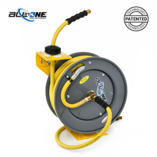 BluBird OilShield Rubber All - In - One 3/8" x 50' Air Hose Reel Heavy Duty Single Arm Assembly
