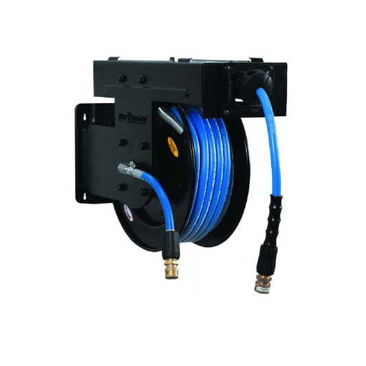 Blubird BluShield Humpback 3000 Pressure Washer Small Wide Reel 1/4 Inch x 50 Foot Plus 15 Foot Inlet Hose