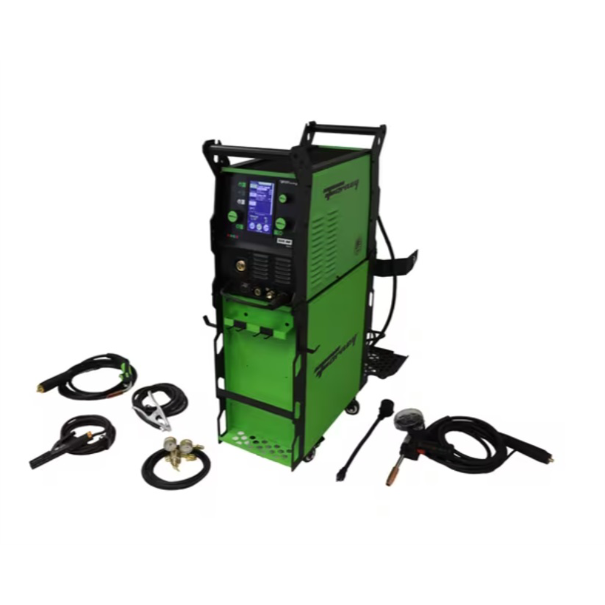 Forney Industries 250 MP (Multi-Process) Pro Welder with 250 Amp Spool Gun Accessory Package and Dual Cylinder Cabinet Cart