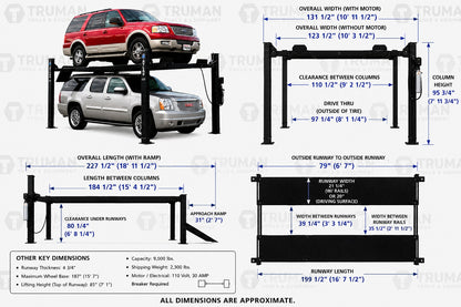 Atlas Garage PRO9000 9,000 lb 4-Post Lift