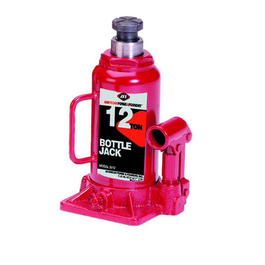 American Forge & Foundry Bottle Jack - 12 Ton Capacity - Manual - Heavy Duty