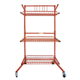 Innovative Tools & Tech SSPC-B/DB Parts Cart Mobile Storage Rack with Deep Basket, 41 to 51 in L x 31 in W x 73 in H, Powder-Coat