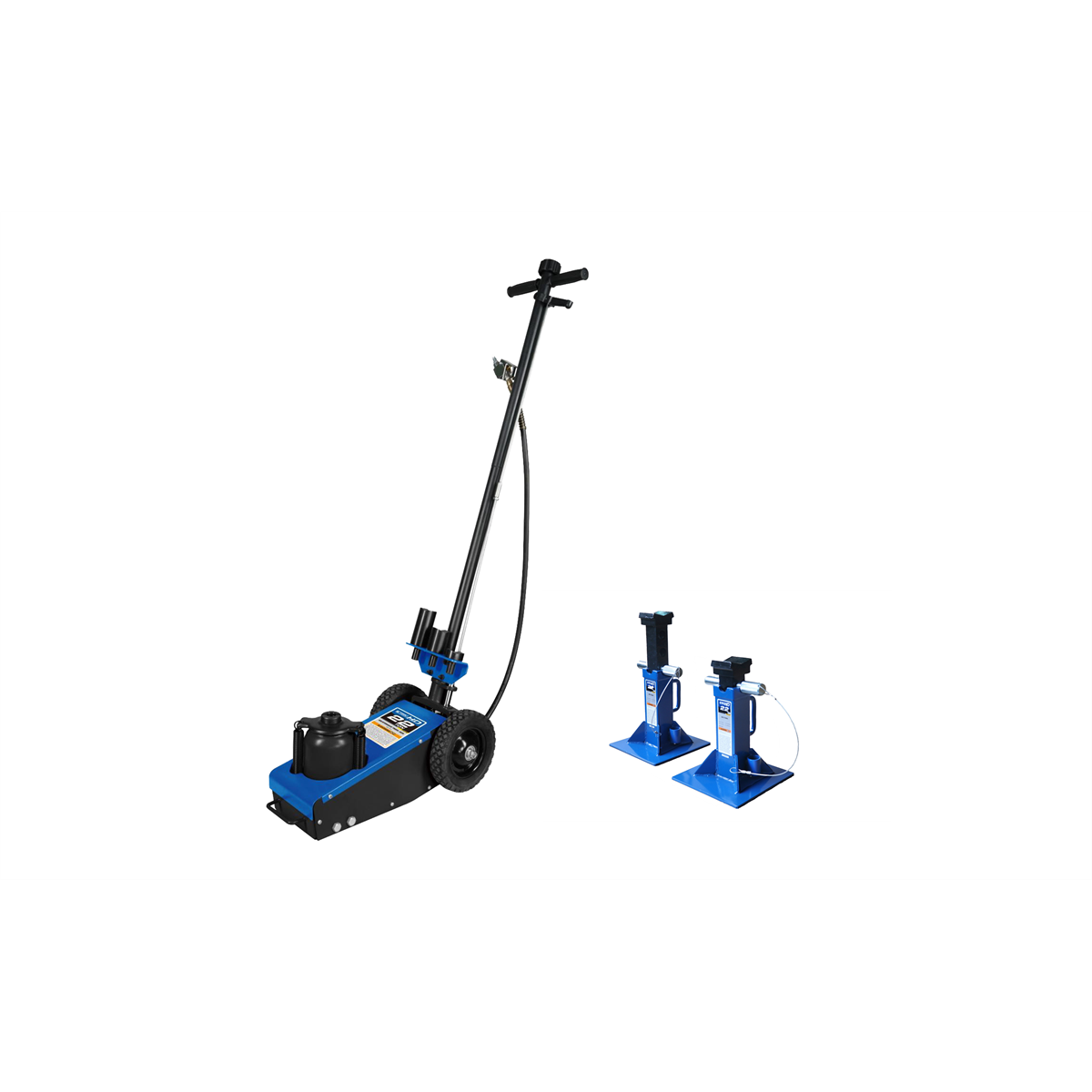 K-Tool Truck Jack 22 Ton Air/Hydraulic and Jack Stands 22 Ton Heavy Duty
