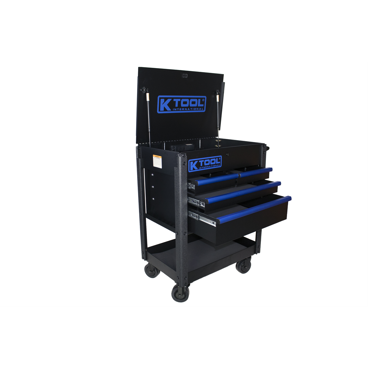 K-Tool Service Cart 35 Inch Premium 4 Drawer 500 Pound (Matte Black/Blue)