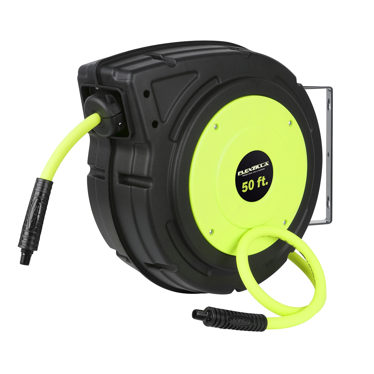 Legacy Manufacturing Flexzilla Enclosed Plastic Retractable Air Hose Reel, 3/8" x 50'