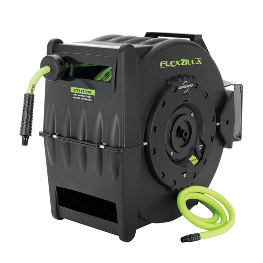 Legacy Manufacturing Flexzilla Pro Retractable Air Hose Reel with Levelwind Technology, 3/8" x 75'