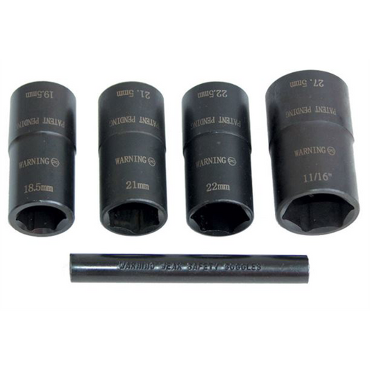 Milton Industries LTI Tool By MIlton 5 Pc. 1/2? Drive Dual Sided Socket Lug Nut Removal Kit W/ Pouch