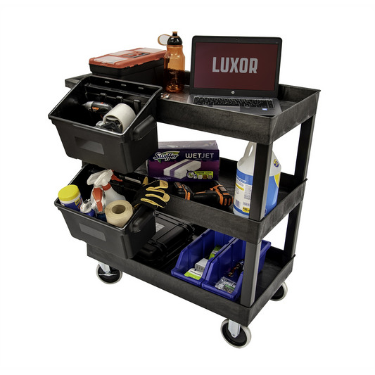 Luxor 32" x 18" Tub Cart - Three Shelves with Outrigger