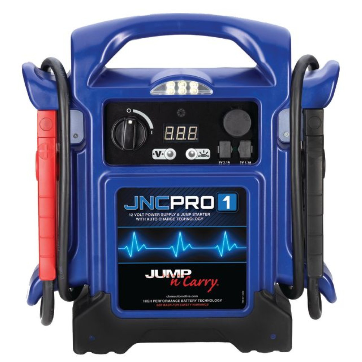 Clore Automotive Jump N Carry JNCPRO1 12 Volt 1700 Peak Amp Professional Jump Starter with Usb and LED Work Light