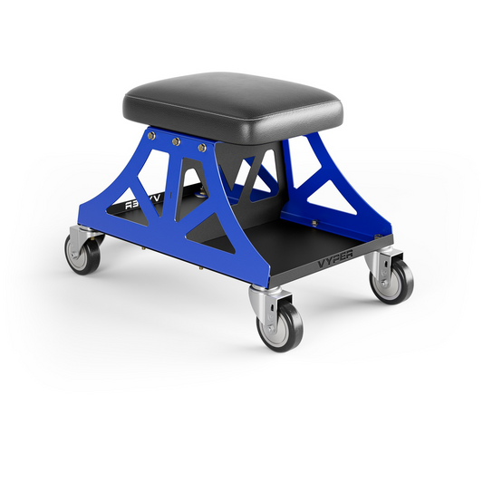 Vyper Industrial 400 lb Capacity Low Pro Shop Chair - Black/Blue
