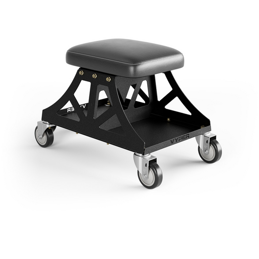 Vyper Industrial 400 lb Capacity Low Pro Shop Chair - Black/Black