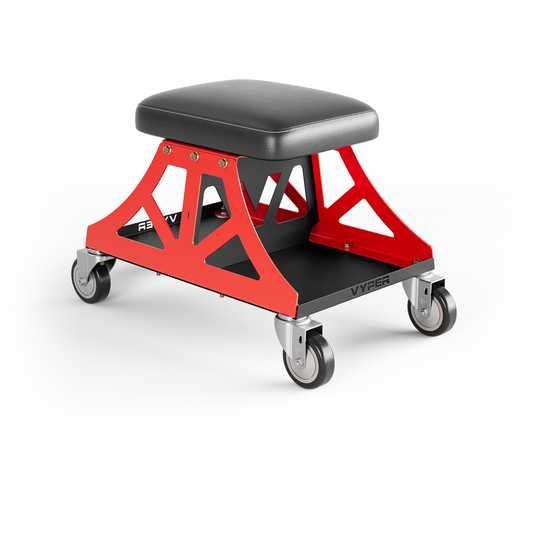 Vyper Industrial 400 lb Capacity Low Pro Shop Chair - Black/Red