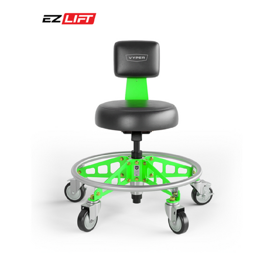 Vyper Industrial 400 lb Capacity Limited Edition Robust Steel Max Ez-Lift Shop Chair - Black/Extreme Green