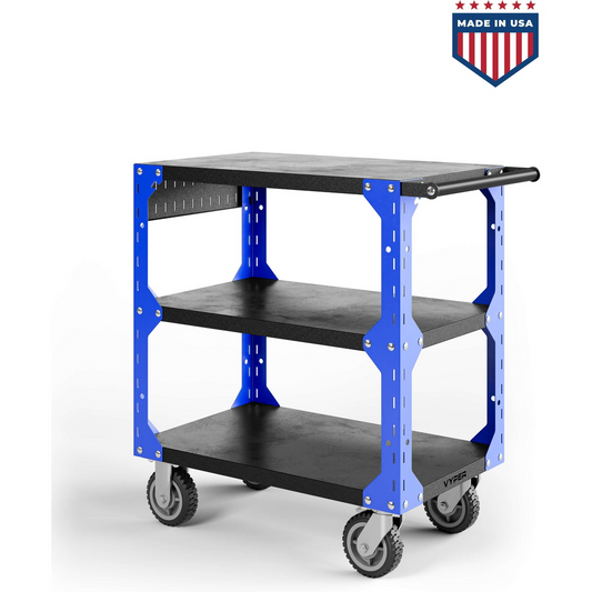 Vyper Industrial X32 Series 1250lb Capacity Tool Cart - Black/Blue